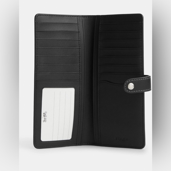 Coach Slim Wallet In Signature Canvas With Rose Print NWT - Picture 5 of 6